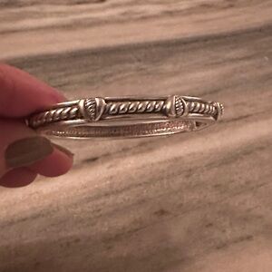 JUDITH RIPKA STERLING HINGED BANGLE BRACELET